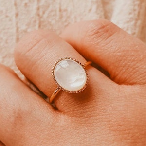 Gold Pearl Ring | Pearl Shell Ring | Gold Shell Ring | Mother of Pearl Ring | Gold Dainty Ring | Adjustable Ring | GALATEE Ring