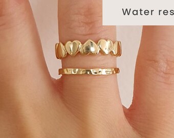18K Gold Plated Minimalist Ring, 18K gold plated band ring, Gold Stacking Ring, Romantic gold gift, Classic design jewelry, MIMI Ring
