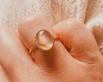 Purple Labradorite Ring | Gold Labradorite Ring | Genuine Stone Ring | 14K Gold Plated Ring | Genuine Labradorite Ring |THUSNELDA Ring