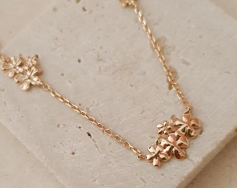 Leaf & Flower Necklace - 18K Gold Plated - 5 microns - Nickel Free - Foliage Pattern Necklace - Romantic Gift for Her - DOMITIA Necklace