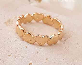 18K Gold Plated Heart  Ring, Delicate Heart Ring, Hand-crafted leaf ring, Romantic gold ring gift, Antique lHeart Ring, VALENTINE Ring