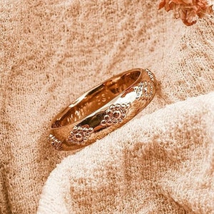 Gold Textured Ring | Gold Band Ring | Gold Plated 18K Ring | Engraved Ring | Personnalised Ring | Gift for her | DÉSIRÉE Ring