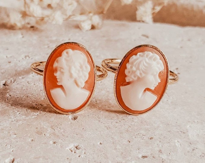 Bague Camée Réglable En Argent Massif 925 Et Nacre Naturelle - 20x15mm - Création Française