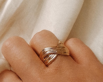 18K Gold Plated Ring | Gold Wedding Ring | Braided Ring | Timeless Wedding Ring | Classic Wedding Ring | Gift Ready Jewelry | ETERNITY Ring
