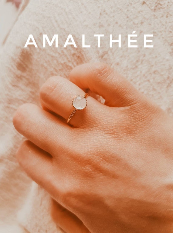 Bague fine pierre de lune sales