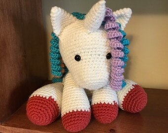 Crochet Stuffed Unicorn: Handmade Acrylic Plushie
