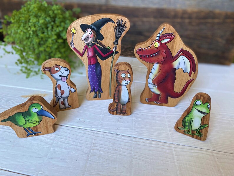 Room on The Broom wooden set of toys | Etsy