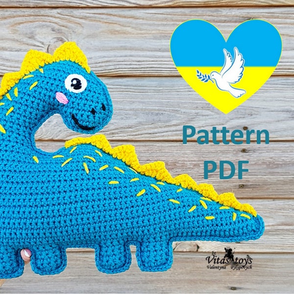 crochet amigurumi dino easy ragdoll pattern dinosaur tutorial Stand with Ukraine Freedom for Ukraine