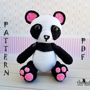 amigurumi toy panda, crochet panda toy, panda bear pattern