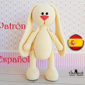 Patrón español de ganchillo Muñeca amigurumi CONEJO Patrón ESPAÑOL