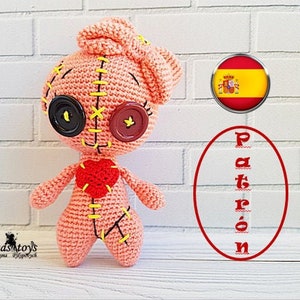Voodoo doll pattern, Crochet zombie toy, Crochet goth doll, Monster doll