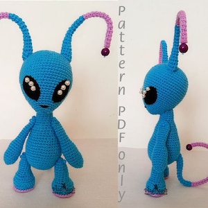 Crochet Pattern of Cute Alien Boy, (Amigurumi tutorial PDF file), Cute Alien toy monster pattern, amigurumi handmade toy