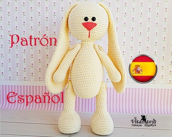 Crochet español pattern Muñeca amigurumi CONEJO Patrón ESPAÑOL