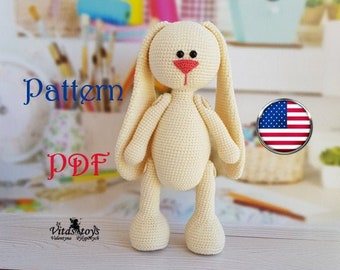 Amigurumi bunny pdf  Cute rabbit  pdf Crochet doll hare English