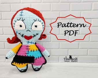 Crochet Sally Doll Pattern Amigurumi rag doll