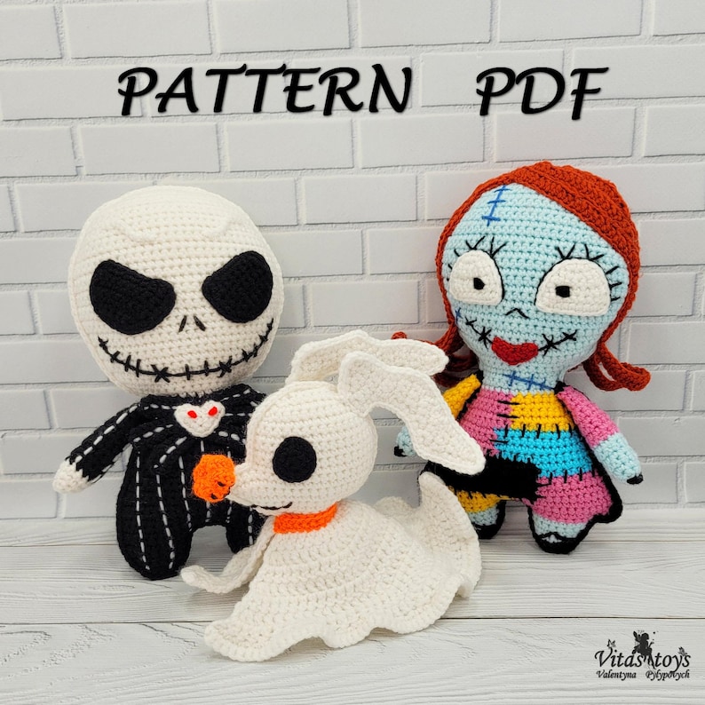 Jack Sally et Zero Ghost Amigurumi image 1