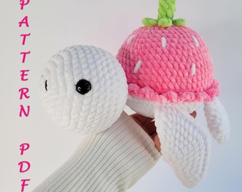 Strawberry Turtle Crochet Pattern: No Sew Amigurumi Plush (PDF Pattern)