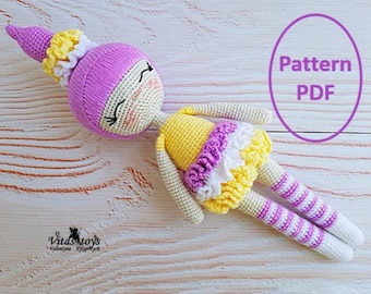 Patrón de muñeca bailarina de crochet: Amigurumi Dancing Girl (Patrón PDF)