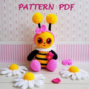 Crochet Bee Amigurumi Pattern: Toy Little Bee (PDF file)