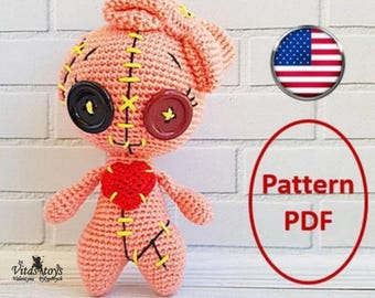 Crochet Voodoo Doll Amigurumi Pattern: Gothic Creepy Toy (PDF)