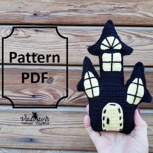 Crochet fairy house pattern, Halloween spooky home amigurumi PDF