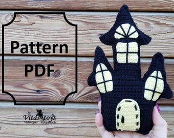 Crochet fairy house pattern, Halloween spooky home amigurumi PDF