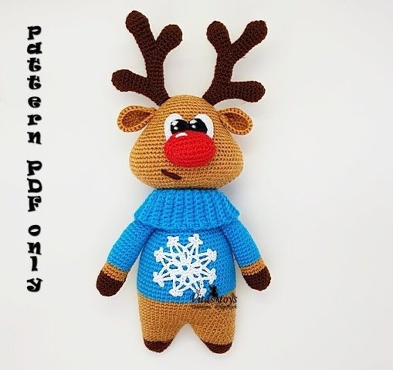 Rudolph crochet reindeer crochet PDF rudolf pattern soft | Etsy