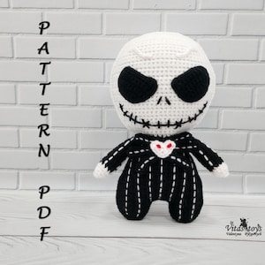 Amigurumi Monster Jack Skelett Stoffpuppe mit Zombiepuppe Muster