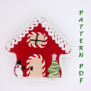 Amigurumi house rag doll Crochet gingerbread Winter house pattern