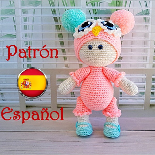 Patrón ESPAÑOL Muñeca amigurumi de ganchillo