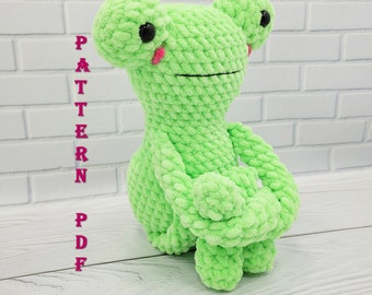 Crochet leggy Frog green plushie