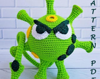 Patrón Juguete Amigurumi Virus Crochet PDF