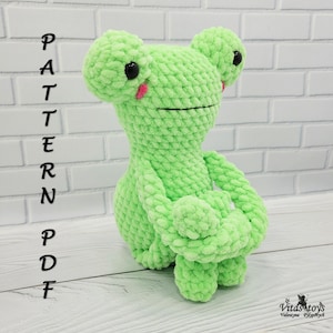 Crochet leggy Frog green plushie