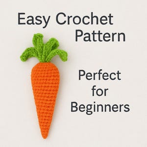 Schema all&#39;uncinetto per carote in PDF – Amigurumi facile per principianti – Tutorial passo passo con foto – Cibo giocattolo – Download immediato