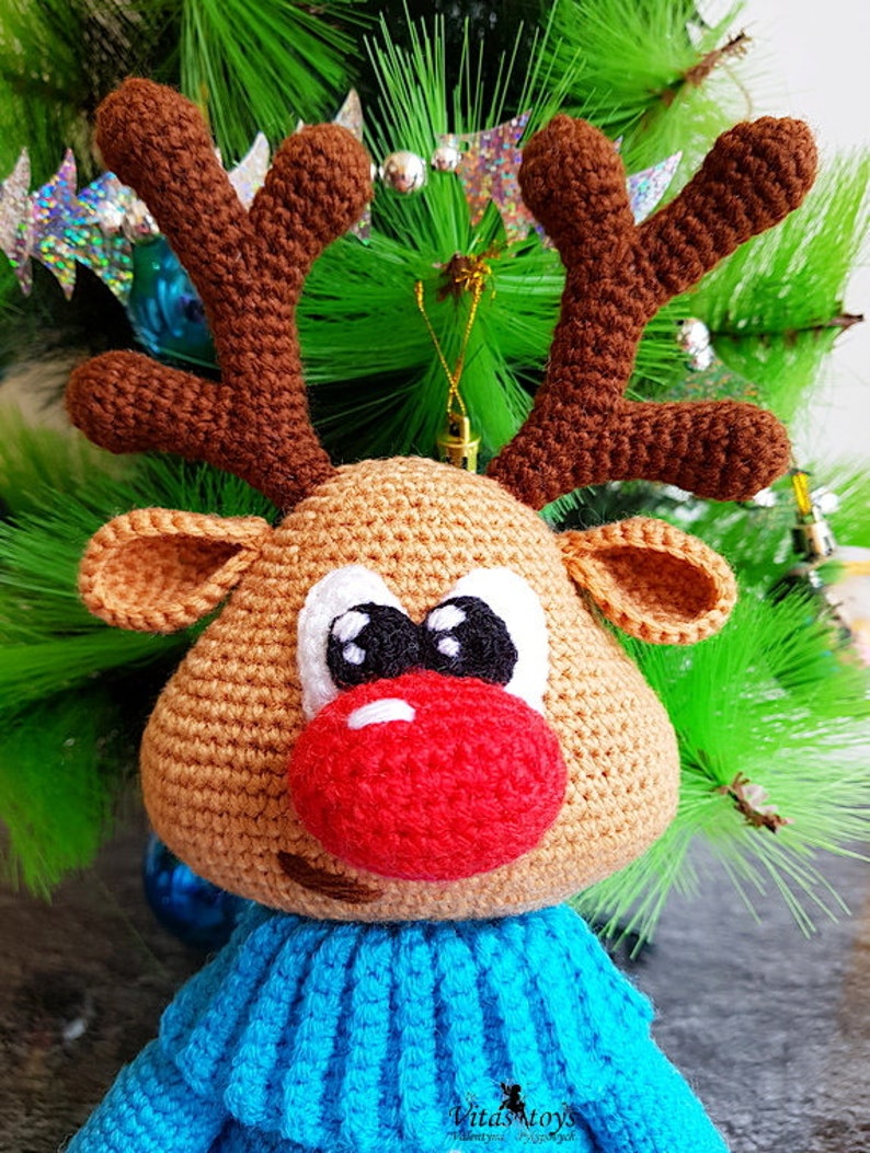 Rudolph crochet reindeer crochet PDF rudolf pattern soft | Etsy