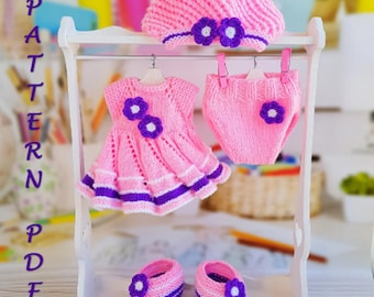 Amigurumi-kleding Gehaakte speelgoedjurk Engels