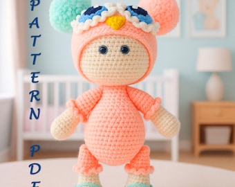 Crochet Princess Sally Doll Pattern: Amigurumi Fairy Toy (PDF Pattern, English & German Instructions)
