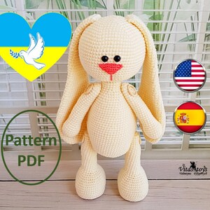 Crochet Bunny Amigurumi Pattern: English Spanish (PDF Pattern)