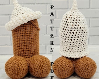 Condón Willy adulto a crochet Amigurumi sexy