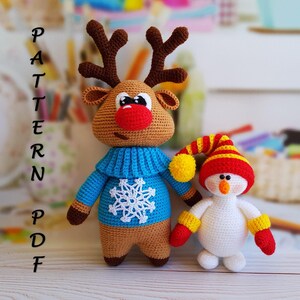 crocheted rudolf, amigurumi reindeer, crochet deer pattern