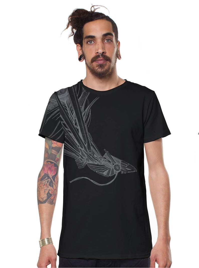 Allover Printed T-shirt Phoenix Bird T-shirt Steampunk Tee | Etsy