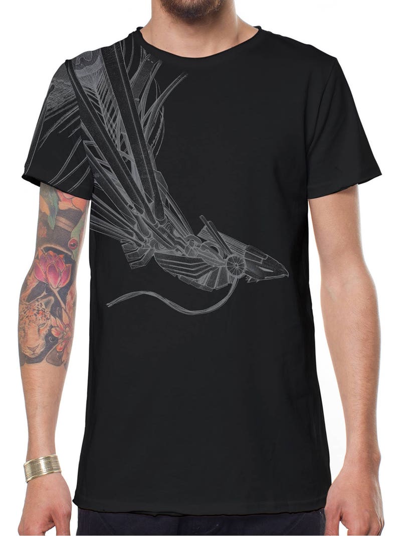 Allover Printed T-shirt Phoenix Bird T-shirt Steampunk Tee | Etsy