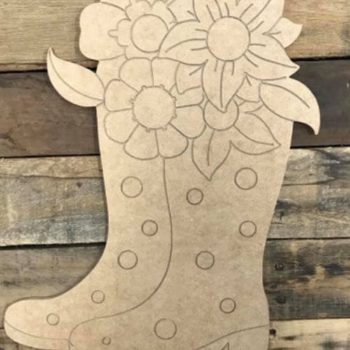 Welcome Spring Rainboots Doorhanger