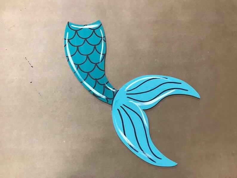 Mermaid Tail Kids Craft wood blank Kids wood shape Kids Birthday Party Craft DIY Unfinished Wooden Cutout Beginner Paint by Line