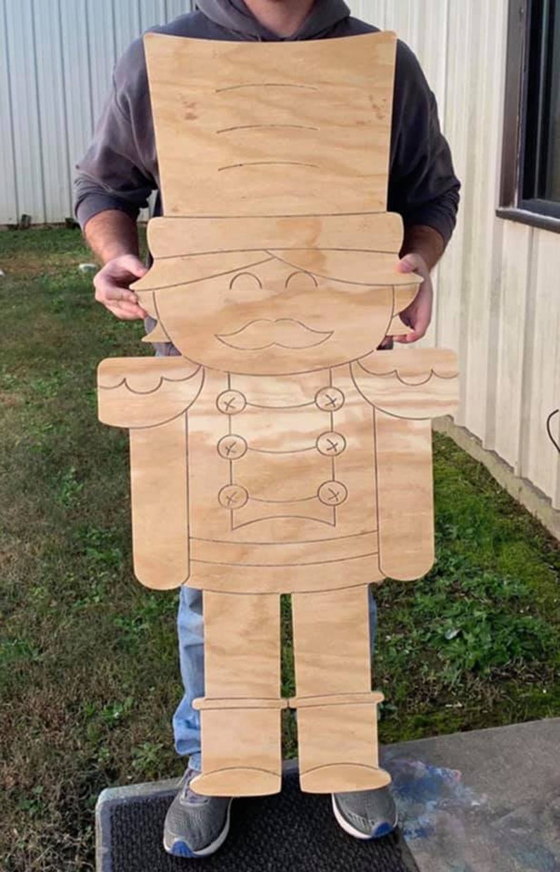 Nutcracker Photo Prop Yard Art Unfinished Wooden Cutout Etsy