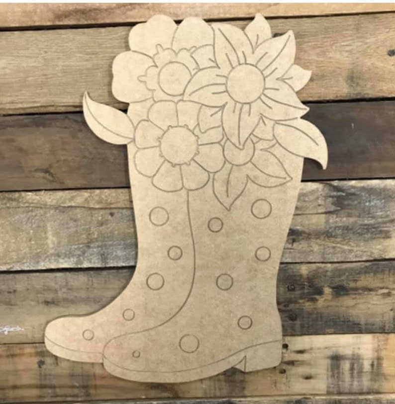 Rainboots Door Hanger Rain boots Unfinished Wooden Cutout Etsy