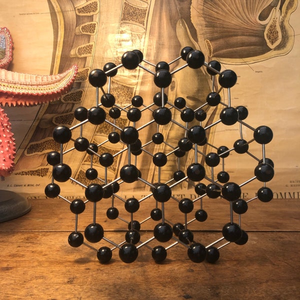Vintage GRAPHITE educational atomic molecular model chemistry crystal structure