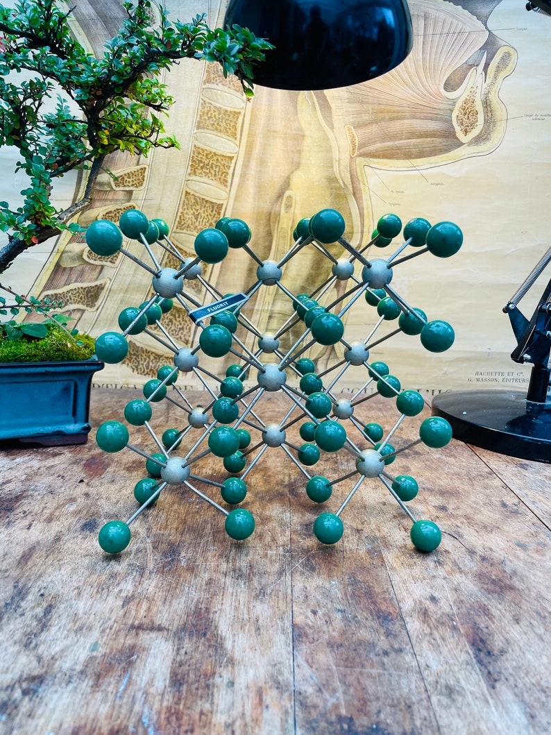Vintage FLUORITE school educational molecular model atomic scientific CaF2 Atoms zdjęcie 4