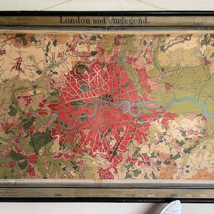 Rare Vintage LONDON CITY & UNDERGROUND Mappa di Westermann mappa della scuola inghilterra Regno Unito.