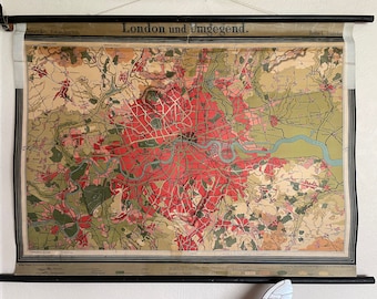 Rare Vintage LONDON CITY & UNDERGROUND  Map by Westermann school map england United Kingdom.